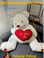 4' real size stuffed bear