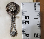 Vintage Rhinestone Costume Jewelry Set Pendant, Brooch Earrings