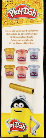 PLAY DOH METALLICS 6 PACK OF 3 PRECIOUS  METAL COLORS-INCLUDES ROLLER
