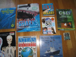 10 Fun & Educational Books: Vehicles, Dinosaurs, Sharks, CSI, Anatomy!
