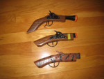 Wood and Metal Flintlock Toy Pistols for Play, 3 Available!
