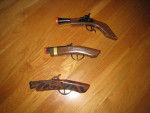 Wood and Metal Flintlock Toy Pistols for Play, 3 Available!