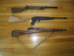 Lot of 3 Toy Wood and Metal Guns / Rifles for Play