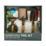 Brand New Box Kikkerland Gardening Tools Copper & Wood Set Retail $25