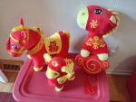 Excellent condition, large/small 3pc Chinese puff toys (one is new)