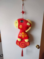 Excellent condition, large/small 3pc Chinese puff toys (one is new)