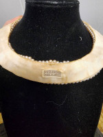Mid Century Faux Pearl Choker Necklace Cloth Backed Japan
