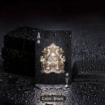 NEW-IN-BOX - 2) Decks of Black, Gold & Silver Plastic Playing Cards