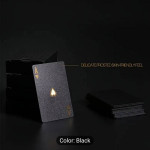 NEW-IN-BOX - 2) Decks of Black, Gold & Silver Plastic Playing Cards