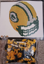 FOCO Two Green Bay Packers Helmet Building Blocks