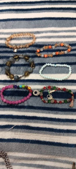 Crystal, beaded and pearl bracelets