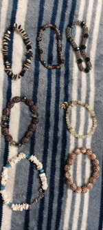 Crystal, beaded and pearl bracelets