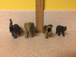4 Plastic Toy Zoo Animals