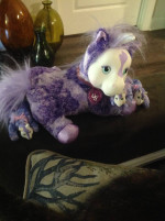 Unicorn surprise purple Starburst mom plush pony and three babies stuf