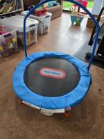 Little Tikes Easy Store 3-Foot Trampoline, with Hand Rail, Blue