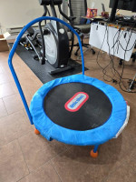Little Tikes Easy Store 3-Foot Trampoline, with Hand Rail, Blue