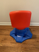 ♥ ♥ ♥ VINTAGE LITTLE TIKES  SWIVEL CHAIR - CHILD SIZE RED & BLUE CHAIR