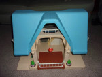 Vintage Little Tykes Blue Roof Doll House with People and Furniture