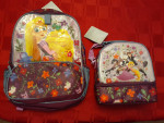 New Retired Disney Store Rapunzel Tangled Backpack and Lunch Bag