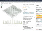 Fifth Avenue Crystal 95 PC 3 in 1 Game Set Chess Checkers Backgammon