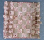 ALL Marble Chess Set Hand-Cut Pieces 14" x 14"