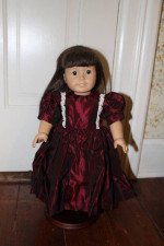 Beautiful Burgundy Taffeta Dress - American Girl-Sized!