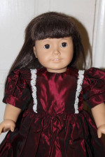 Beautiful Burgundy Taffeta Dress - American Girl-Sized!