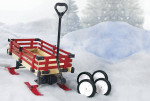 Sleigh Wagon with Red Wooden Racks