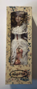 Porcelain Dolls Lot Brinn's Collectables 1989 Margie Color Blue