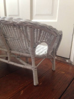 White Wicker Doll Seat for Two, Fits American Girl Dolls, GREAT COND.