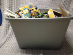 Huge bin full of assorted legos and minifigs