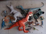 Large lot of Jurassic Park Dinosaur Figures and Vehicles Some Vintage