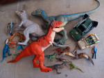 Large lot of Jurassic Park Dinosaur Figures and Vehicles Some Vintage