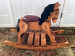 ROCKING HORSE, WOOD, SOLID