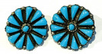 Vintage Native American Sterling and Turquoise Earrings Probably Zuni