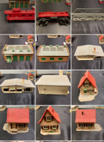 HO TYCO LOT. Toy train set incl. buildings, locomotive, cars 638 706 7
