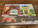 ♥ ♥ ♥ MELISSA & DOUG AROUND THE FIRE STATION WOODEN PUZZLE with SOUND