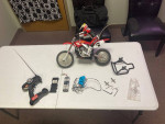 Vintage Radio Shack Ricky Carmichael 1/4 RC Dirt Bike Honda Motorcycle