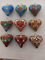 Beautiful Cloisonne Heart Pendants - EUC