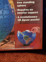 Vintage 1995 World Globe Buffalo 3D Spherical Jigsaw Puzzle 530 Pieces
