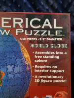 Vintage 1995 World Globe Buffalo 3D Spherical Jigsaw Puzzle 530 Pieces