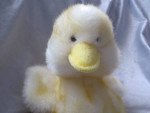 RUSS BERRIE CHICK-A-LOO DUCK EASTER SPRING YELLOW SPARKLE PLUSH 11" VI