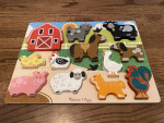 ♥ ♥ ♥ MELISSA & DOUG WOODEN CHUNKY PUZZLE FARM