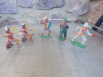 5 Antique Cowboy and Indian Lead Figures