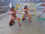 5 Antique Cowboy and Indian Lead Figures