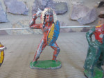 5 Antique Cowboy and Indian Lead Figures