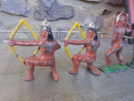 5 Antique Cowboy and Indian Lead Figures
