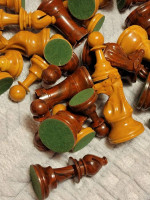 plastic chess pieces, used