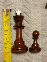 plastic chess pieces, used