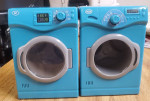 Washer Dryer Set For 18" Dolls Blue Both Spin Interactive Dollhouse
